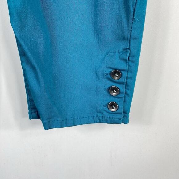 Catherines Plus Size 18 Capri Jeans Green Teal 5-Pocket - Picture 3 of 5